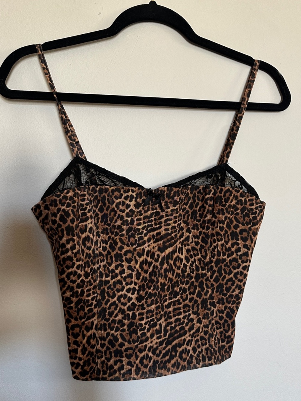 Leopard Print Lace-Trim Cami -